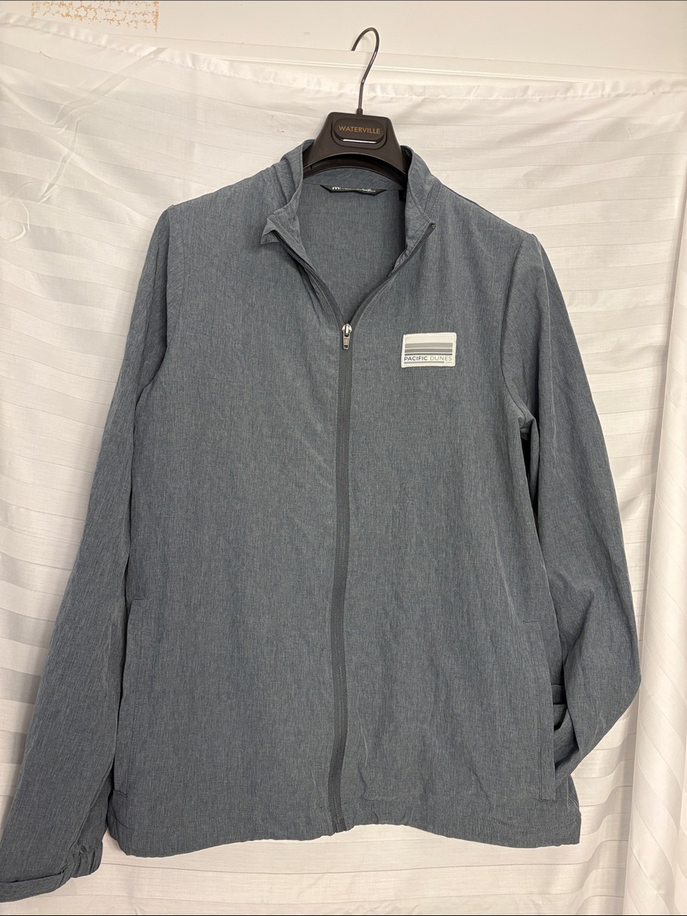 Travis Mathew Men's Slate Gray Lightweight Zip Shirt Jacket